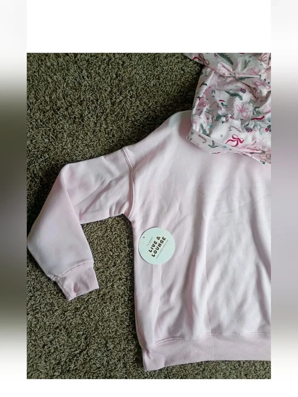 No Comment Pink Live And Lou Two Piece Set With Scuntchie Kids L (14) Christmas